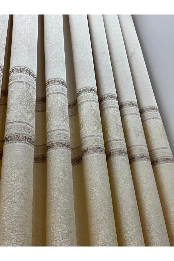 NİVEMESHOME ÜRGÜP V-115 KREM 1/3 SIK PİLE FON PERDE APM