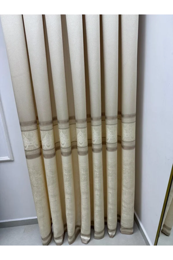 NİVEMESHOME ÜRGÜP V-115 KREM 1/3 SIK PİLE FON PERDE APM