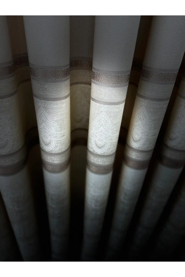 NİVEMESHOME ÜRGÜP V-115 KREM 1/3 SIK PİLE FON PERDE APM