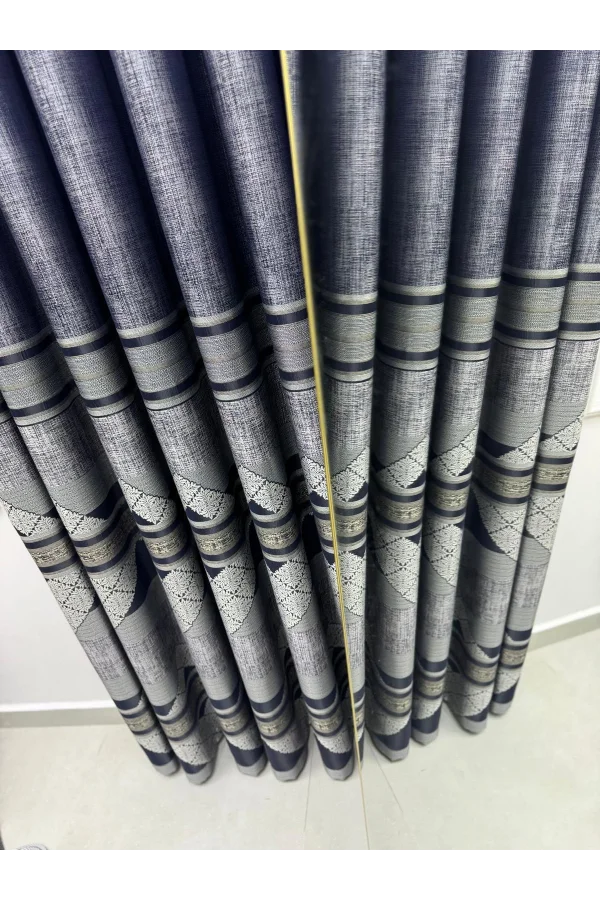 NIVEMESHOME CEYHAN V-502 BLUE 1/3 THICK PILE SHEER CURTAIN APM