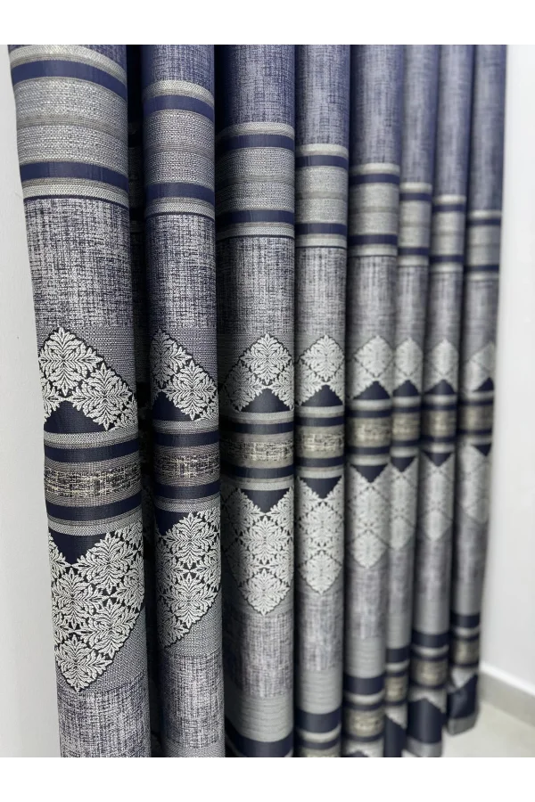 NIVEMESHOME CEYHAN V-502 BLUE 1/3 THICK PILE SHEER CURTAIN APM