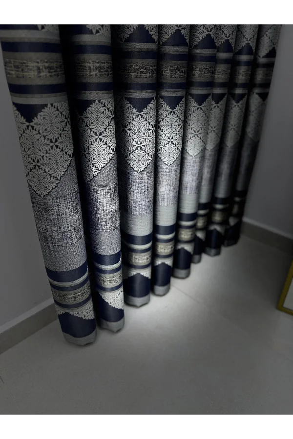 NIVEMESHOME CEYHAN V-502 BLUE 1/3 THICK PILE SHEER CURTAIN APM