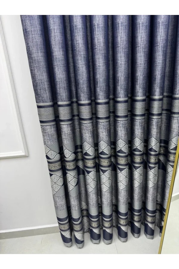 NIVEMESHOME CEYHAN V-502 BLUE 1/3 THICK PILE SHEER CURTAIN APM