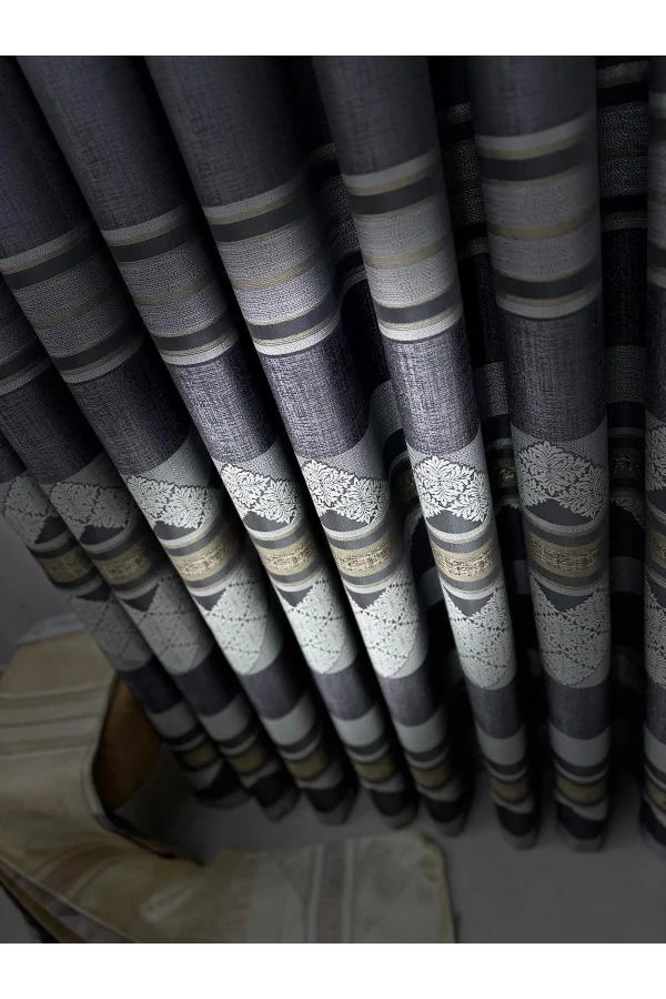 NİVEMESHOME CEYHAN V-2504 ANTRASİT 1/3 SIK PİLE FON PERDE APM