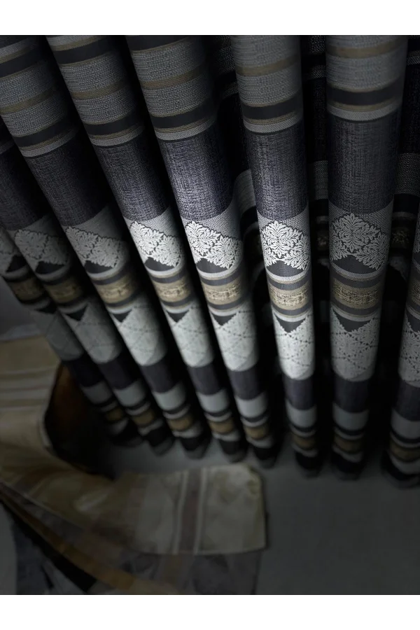 NİVEMESHOME CEYHAN V-2504 ANTRASİT 1/3 SIK PİLE FON PERDE APM