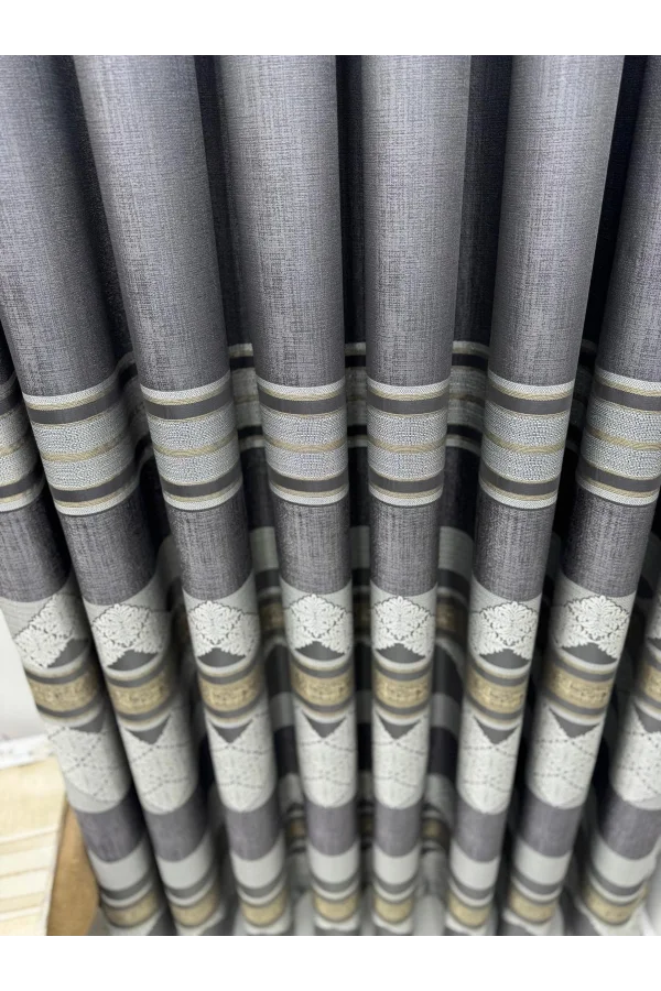 NİVEMESHOME CEYHAN V-2504 ANTRASİT 1/3 SIK PİLE FON PERDE APM