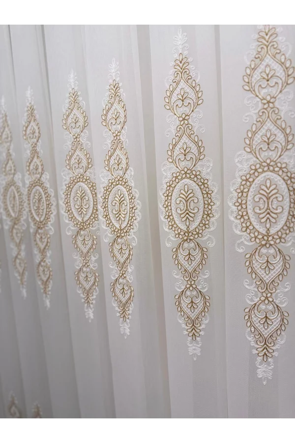 NİVEMESHOME YAREN 2024 GOLD 1/3 PİLELİ TÜL PERDE APM