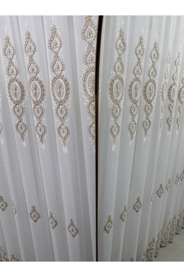 NİVEMESHOME YAREN 2024 GOLD 1/3 PİLELİ TÜL PERDE APM