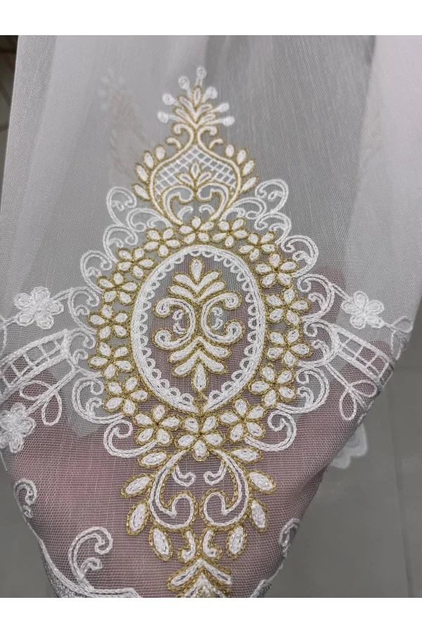 NİVEMESHOME YAREN 2024 GOLD 1/3 PİLELİ TÜL PERDE APM