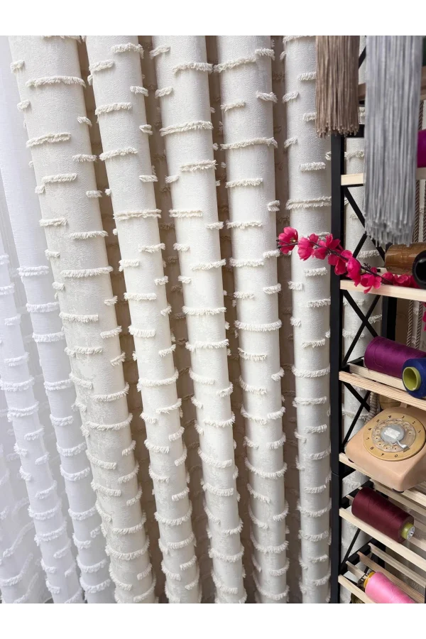 NİVEMESHOME DURU 3-0008 EKRU 1/3 PİLELİ ФОН ЗАНАВЕС