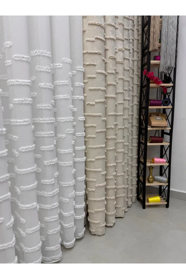 NİVEMESHOME DURU 3-0008 EKRU 1/3 PİLELİ ФОН ЗАНАВЕС