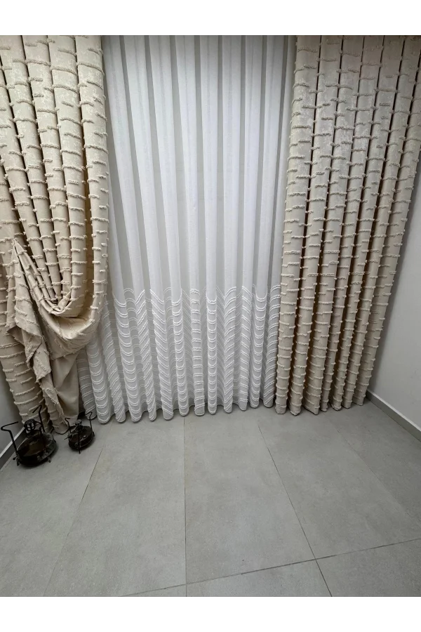 NİVEMESHOME DURU 1/3 PİLELİ TÜL PERDE APM