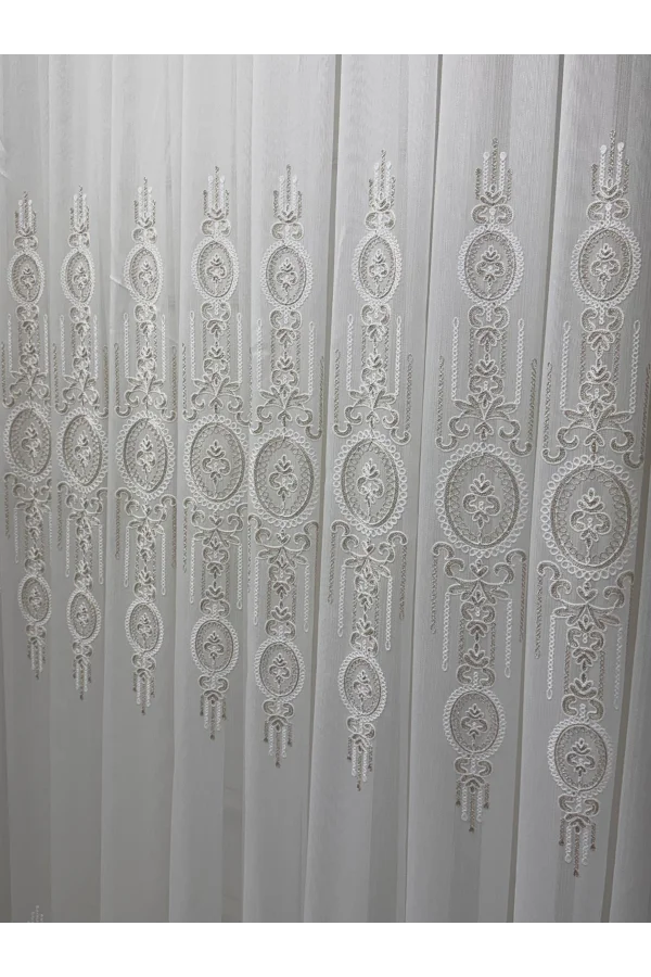 NİVEMESHOME SEDEF VİZON  1/3  PİLELİ  TÜL PERDE APM