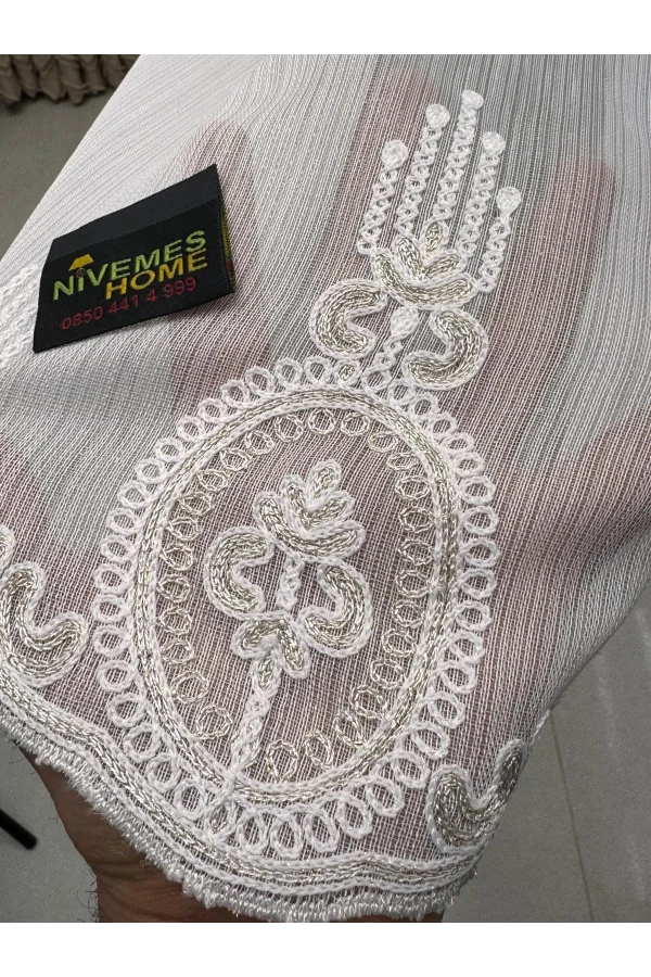 NİVEMESHOME SEDEF VİZON  1/3  PİLELİ  TÜL PERDE APM