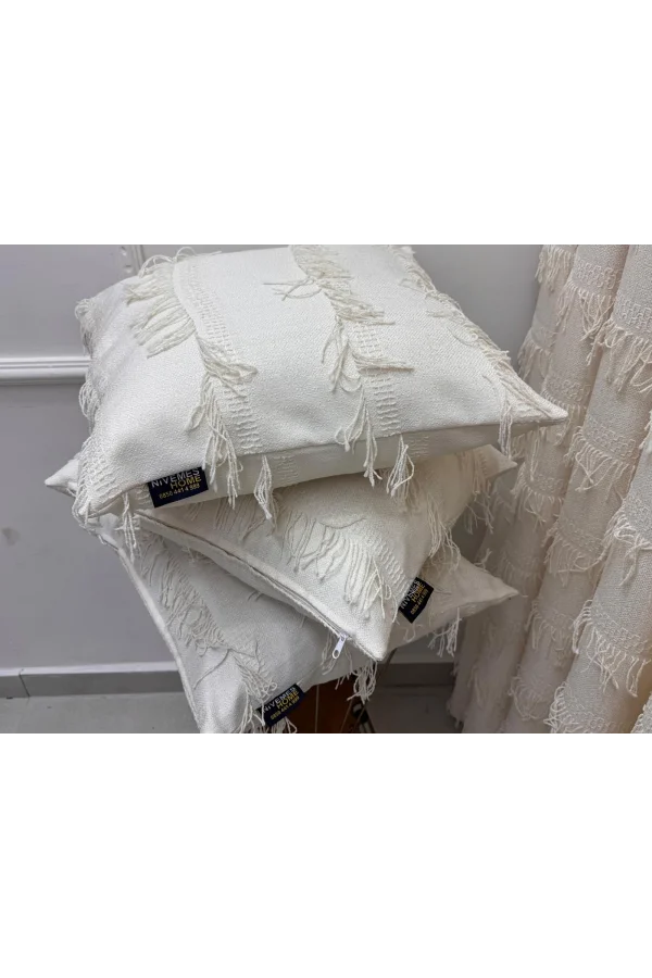 NİVEMESHOME ARVEN 45X45 EKRU KIRLENT KILIFI