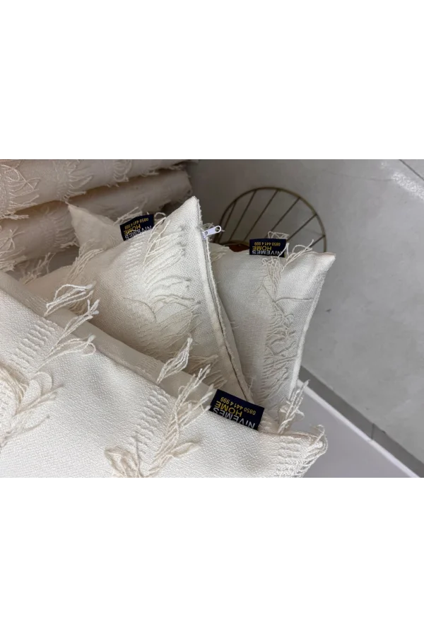 NİVEMESHOME ARVEN 45X45 EKRU KIRLENT KILIFI