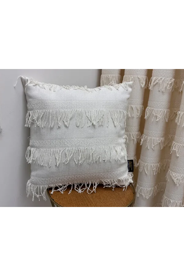 NİVEMESHOME ARVEN EKRU 45X45  DOLGULU KIRLENT KILIFI