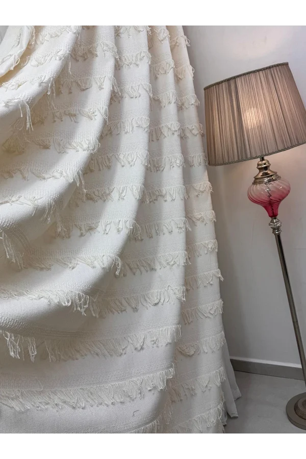 NİVEMESHOME ARVEN EKRU 1/3 PİLELİ FON PERDE APM