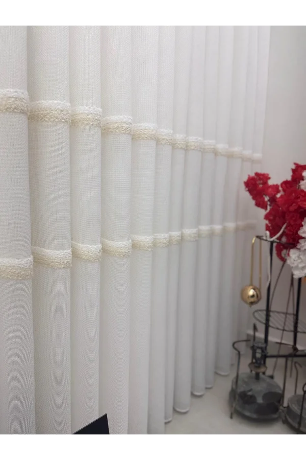 NİVEMESHOME PETEK EKRU 1/3 PİLELİ تول PERDE