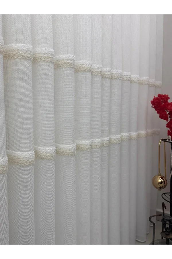 NİVEMESHOME PETEK EKRU 1/3 PİLELİ تول PERDE