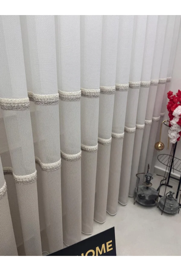 NIVEMESHOME PETEK VİZON 1/3 PİLELİ TÜL PERDE