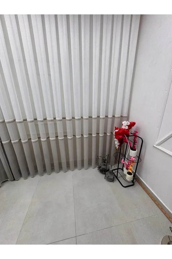 NIVEMESHOME PETEK VİZON 1/3 PİLELİ TÜL PERDE