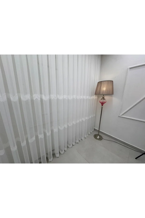 NİVEMESHOME PERLİNA 101 EKRU 1/3 PİLELİ TÜL PERDE APM