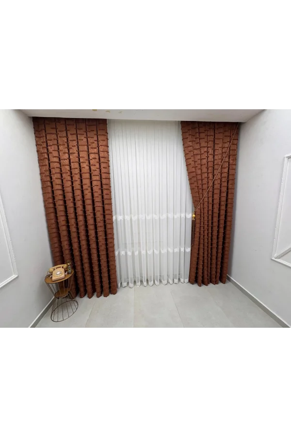 NİVEMESHOME PERLİNA 101 EKRU 1/3 PİLELİ TÜL PERDE APM