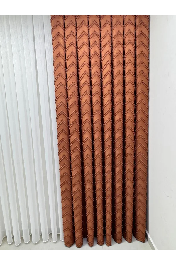 NİVEMESHOME RİTİM KİREMİT 1/3 PİLELİ FON PERDE