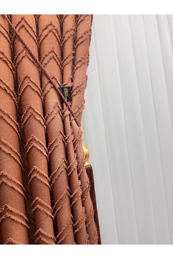 NİVEMESHOME RİTİM KİREMİT 1/3 PİLELİ FON PERDE