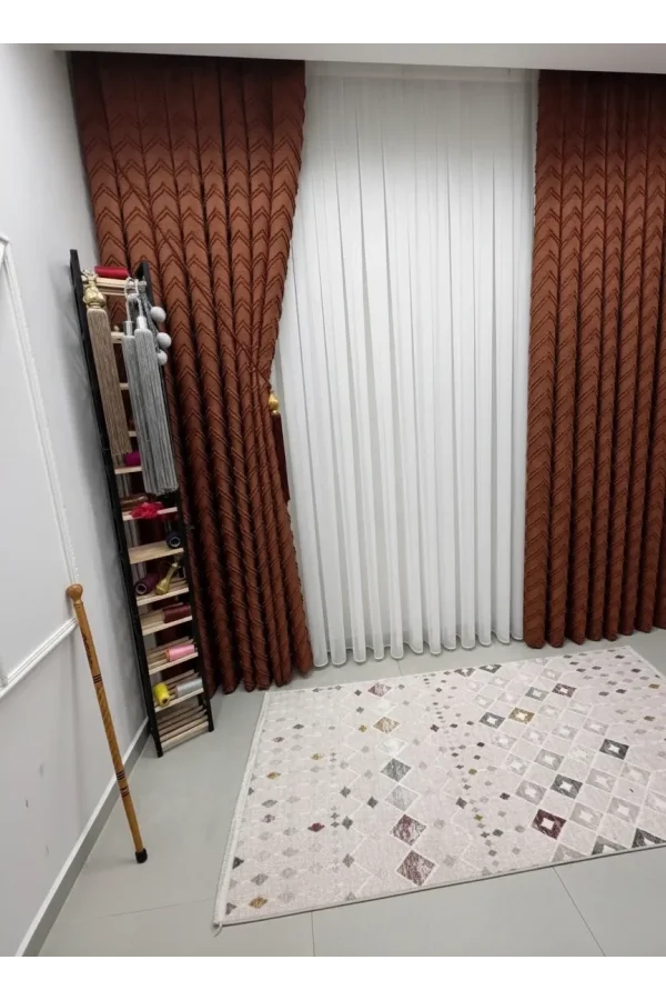 NİVEMESHOME RİTİM KİREMİT 1/3 PİLELİ FON PERDE