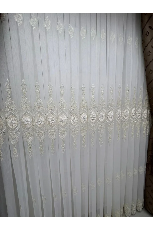 NİVEMESHOME CANSEL GOLD 1/3 PİLELİ TÜL PERDE