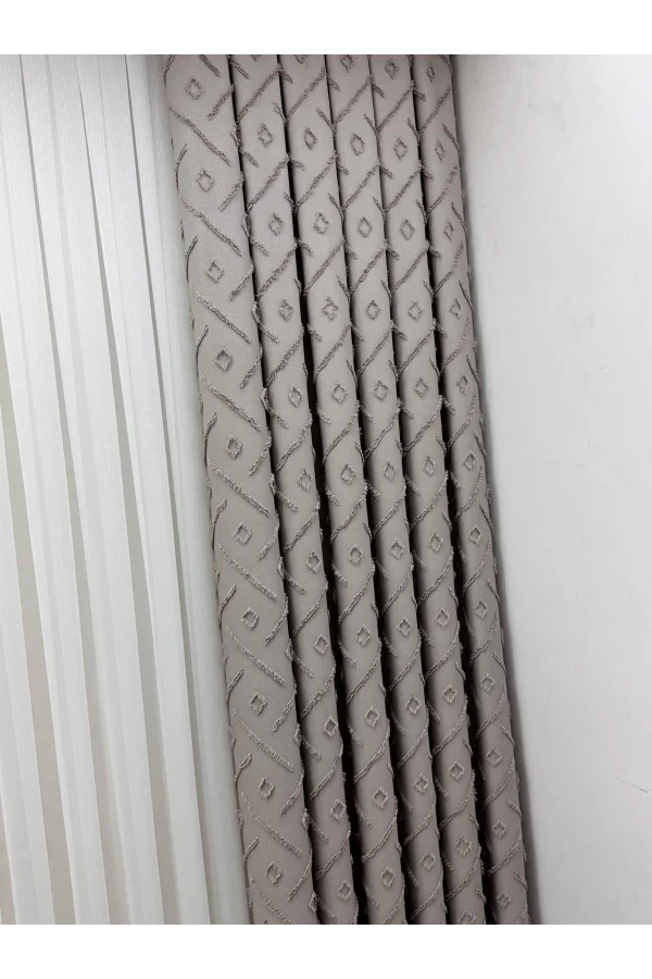 NİVEMESHOME  SEDEF GRİ  1/3 PİLELİ FON PERDE