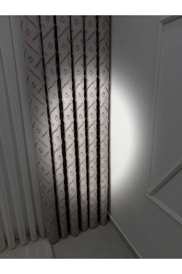 NİVEMESHOME  SEDEF GRİ  1/3 PİLELİ FON PERDE