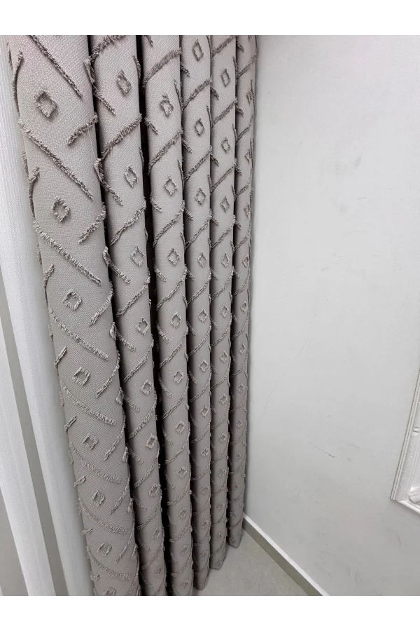 NİVEMESHOME  SEDEF GRİ  1/3 PİLELİ FON PERDE