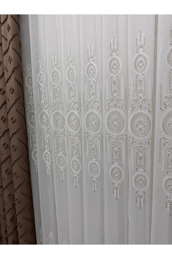 NİVEMESHOME SEDEF VİZON 1/2,5 PİLELİ TÜL PERDE APM