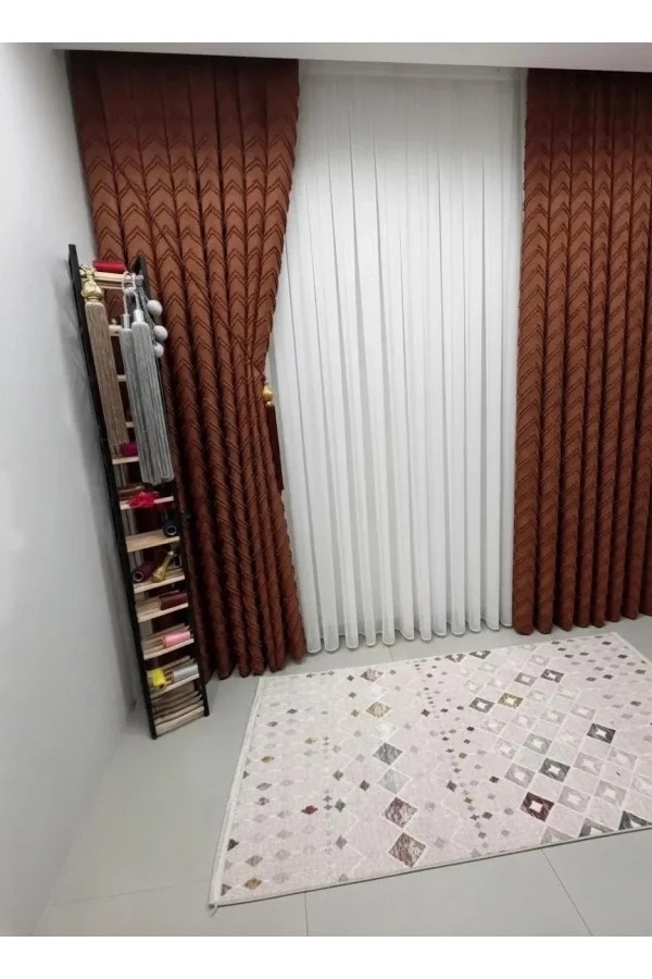 NİVEMESHOME  RİTİM KİREMİT  1/3 PİLELİ FON PERDE