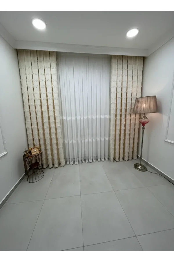 NİVEMESHOME  ARVEN  EKRU  1/3 PİLELİ FON PERDE APM