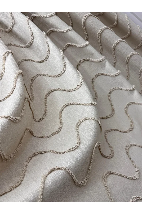 NİVEMESHOME  MİLA  BEJ  1/3 PİLELİ FON PERDE