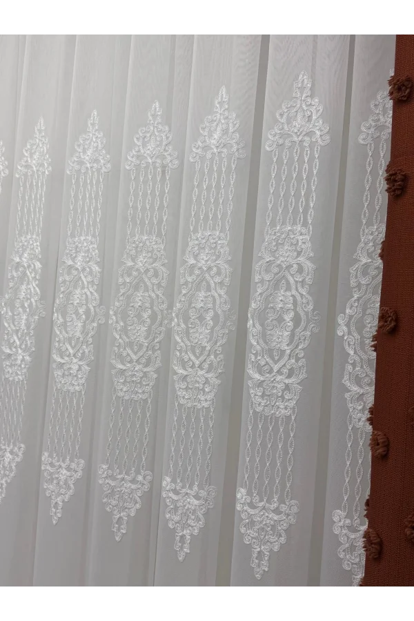 NİVEMESHOME 4528 ASEL  1/3 PİLELİ  TÜL PERDE APM