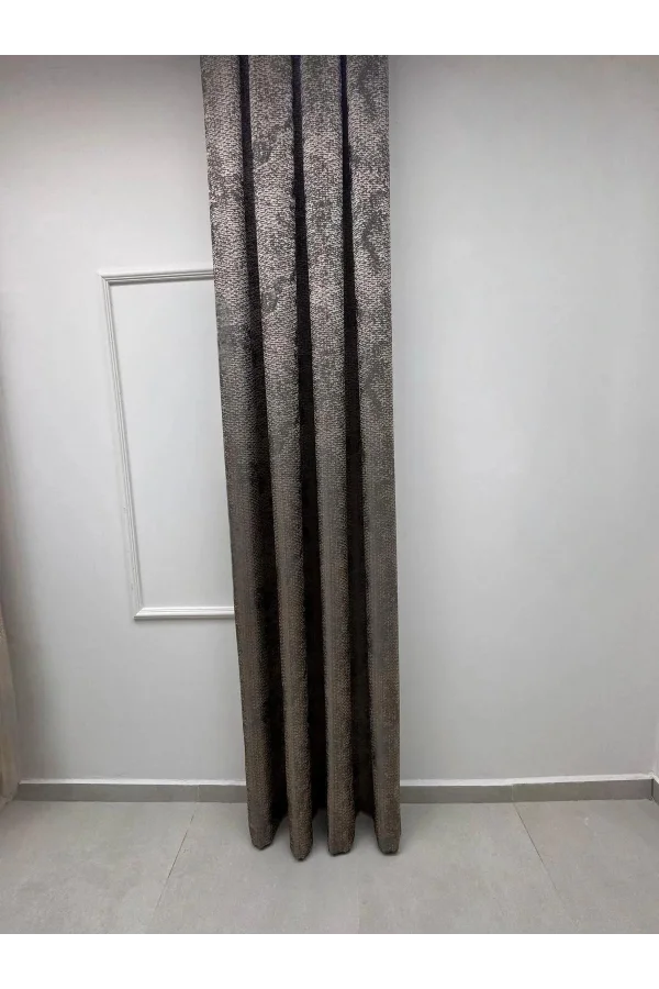 NİVEMESHOME ÇAĞLA V-5303 TOPRAK 1/3 PİLELİ FON PERDE