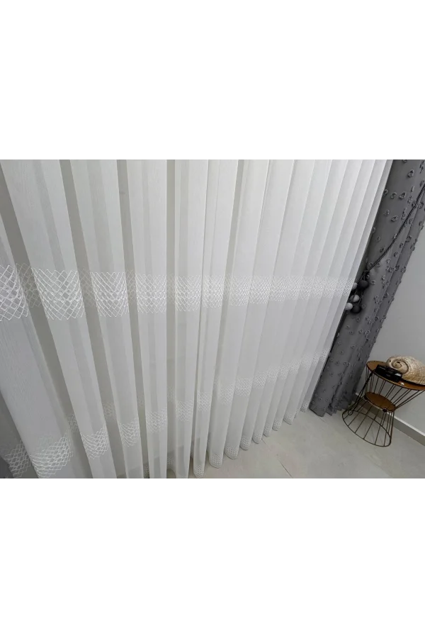 NIVEMESHOME 2075 MELODÍA ECRÚ 1/3 CORTINA DE TUL DE BAMBÚ PLEGABLE