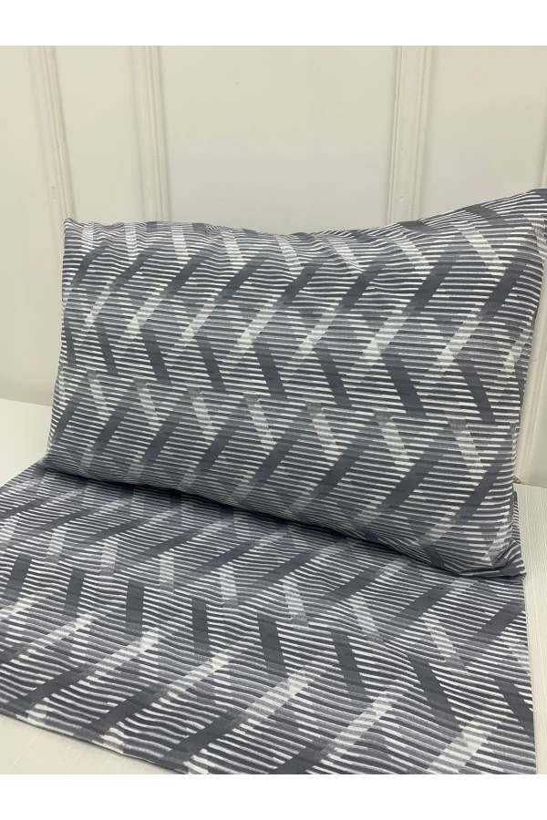 COJÍN DE 2 PIEZAS CON FUNDAS DE ALMOHADA A RAYAS GRIS DE NİVEMESHOME CON CIERRE 50X70