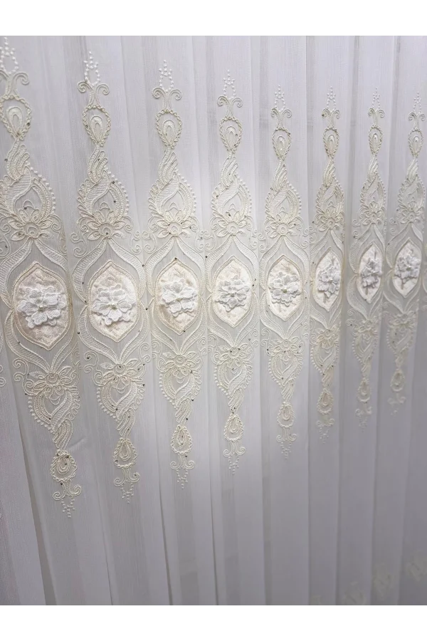 NİVEMESHOME CANSEL GOLD 1/2,5 PİLELİ TÜL PERDE