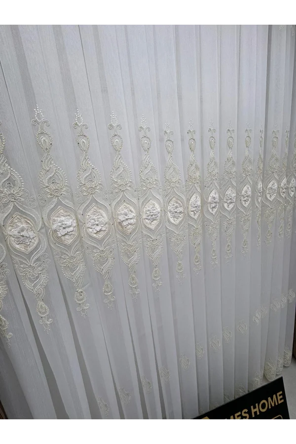 NİVEMESHOME CANSEL GOLD 1/2,5 PİLELİ TÜL PERDE