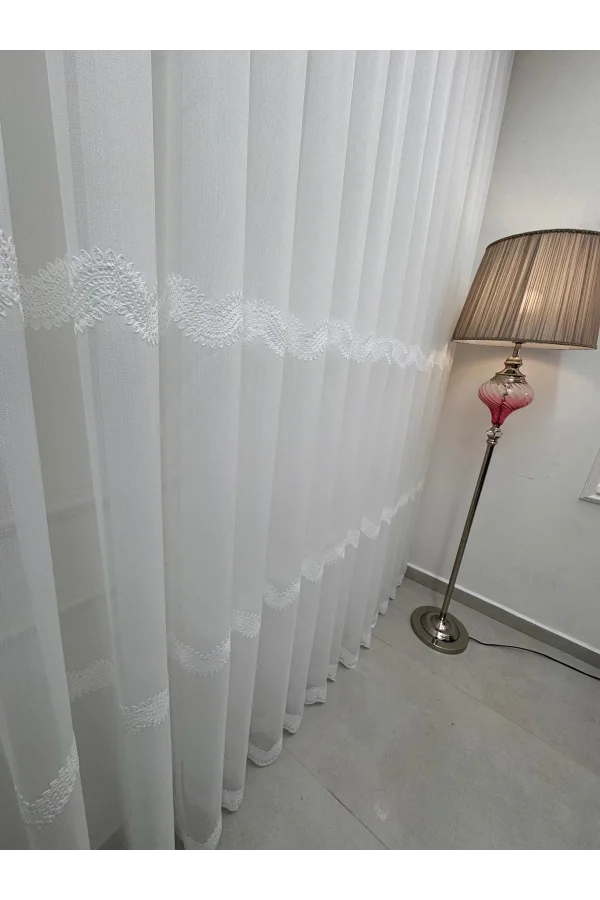 NİVEMESHOME PERLİNA 101 EKRU  1/2,5  PİLELİ TÜL PERDE APM