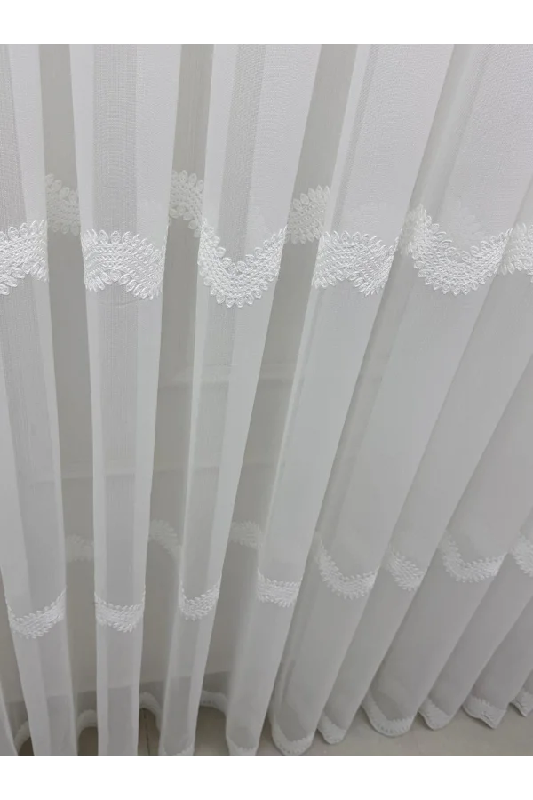 NİVEMESHOME PERLİNA 101 EKRU  1/2,5  PİLELİ TÜL PERDE APM