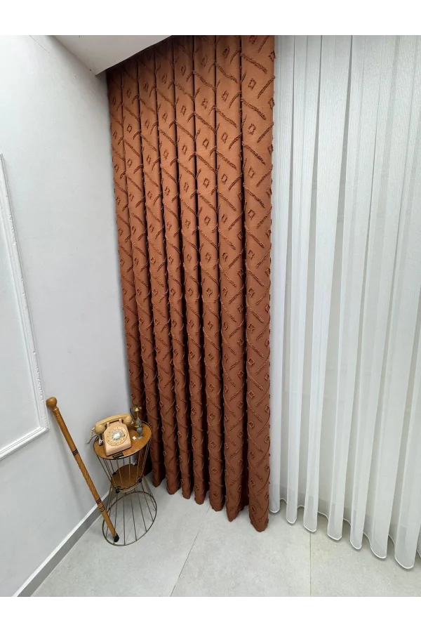 NIVEMESHOME SEDEF 3-0011 TILE 1/3 PLEATED CURTAIN