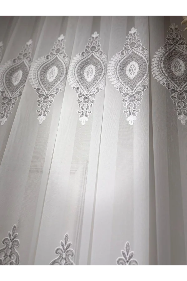 NİVEMESHOME SERAP GÜMÜŞ 1/2,5 PİLELİ BAMBU TÜL PERDE