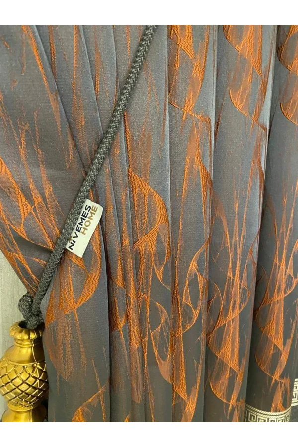 ALÇİN ANTRASİT-TURUNCU 1/3 SIK PİLE FON PERDE APM